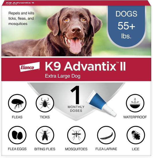 K9 Advantix II Medium Dog Vet-Recommended Flea, Tick & Mosquito Treatment & Prevention Pack of 6